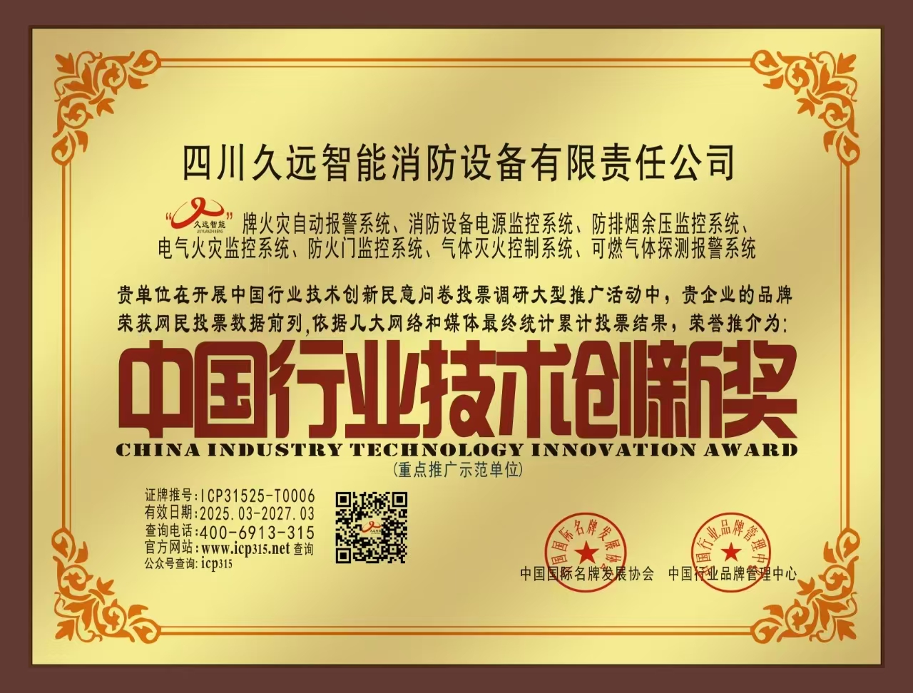 中國行業技術創新獎獎牌